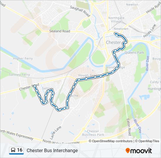 16 Bus Line Map