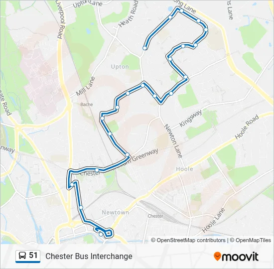 51 Route: Schedules, Stops & Maps - Chester Bus Interchange (Updated)