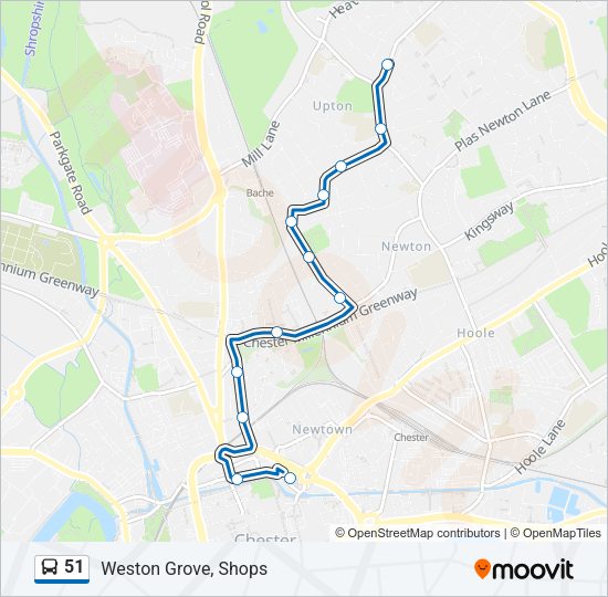 51 Bus Line Map