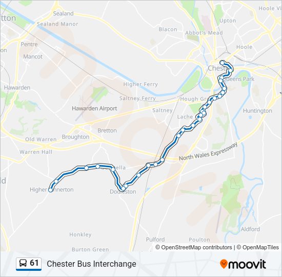 61 Bus Line Map