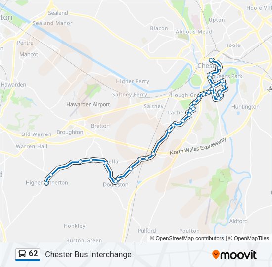 62 Bus Line Map
