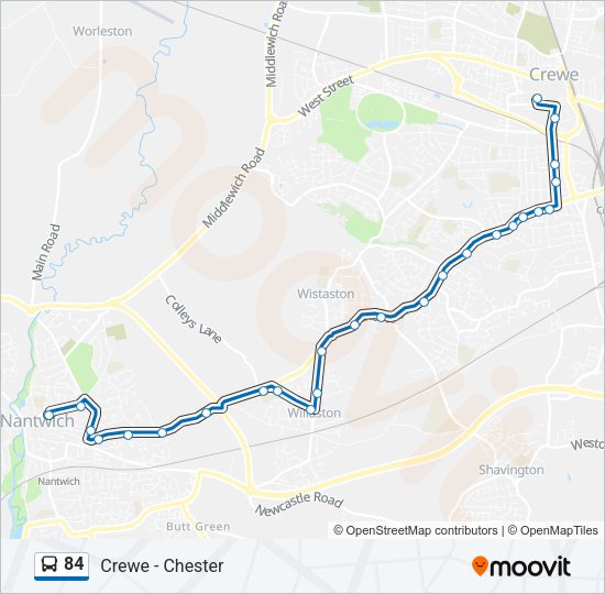 84 Bus Line Map