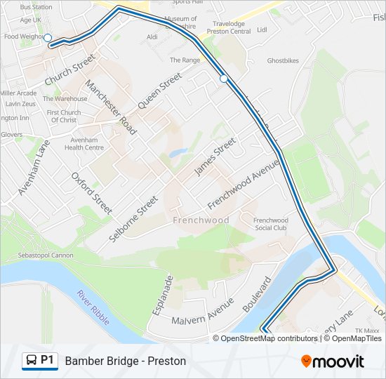 P1 Bus Line Map