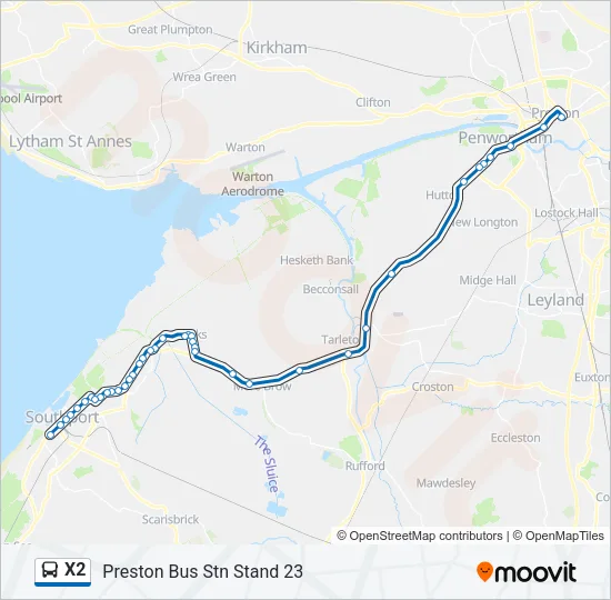 X2 Bus Line Map