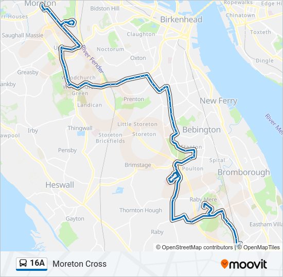 16A Bus Line Map