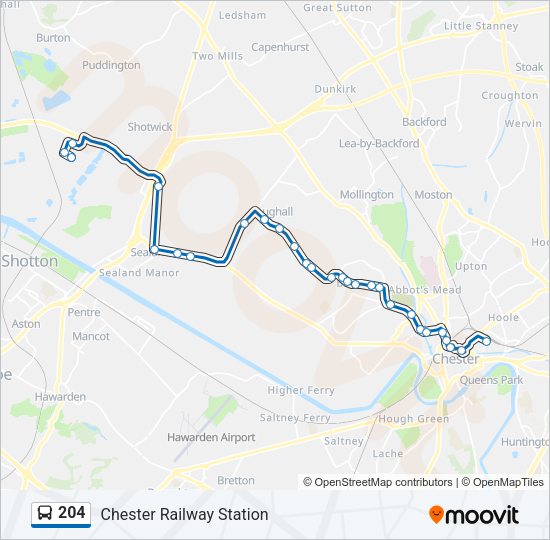 204 bus Line Map