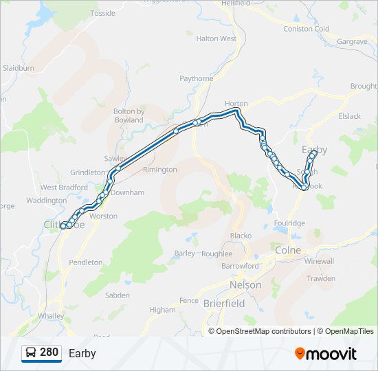 280 Route Schedules, Stops & Maps Earby (Updated)