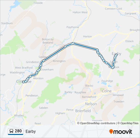 280 Bus Line Map