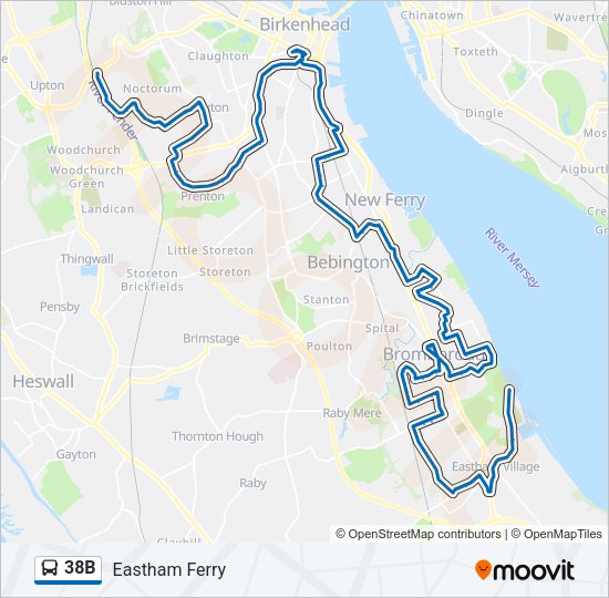 38B Bus Line Map