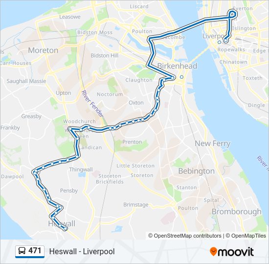 471 bus Line Map