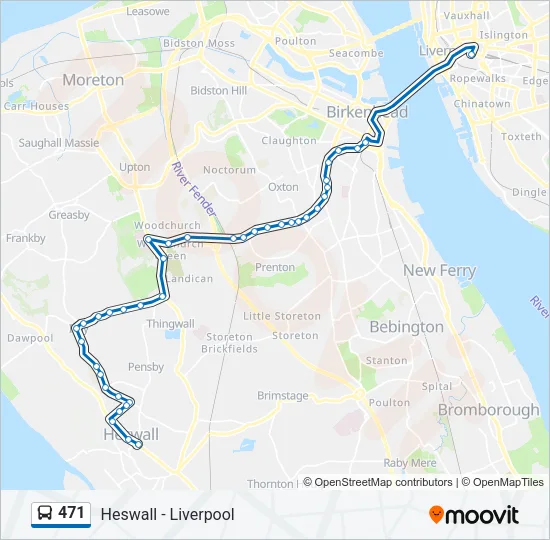471 Bus Line Map
