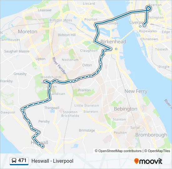 471 Bus Line Map