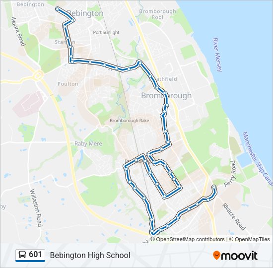 601 Bus Line Map