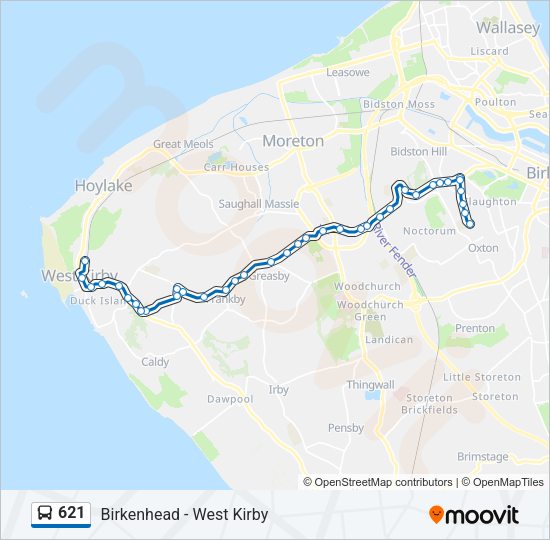 621 Bus Line Map