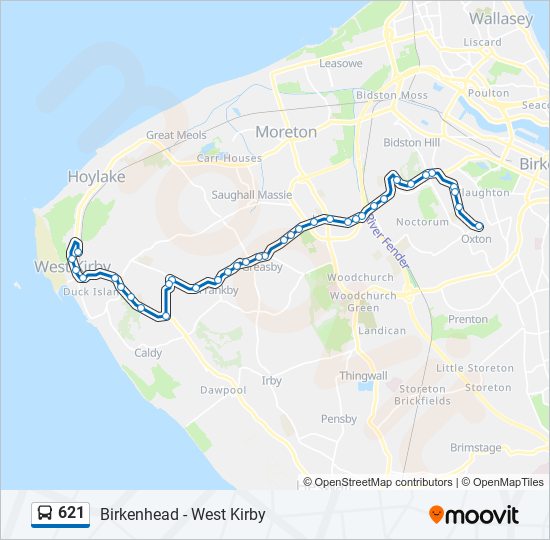 621 Route: Schedules, Stops & Maps - Oxton (Updated)