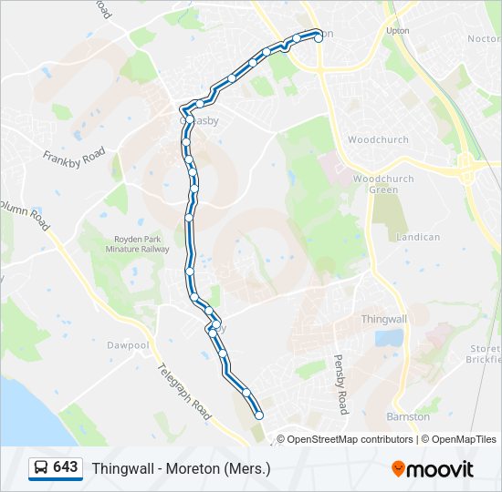 643 Bus Line Map