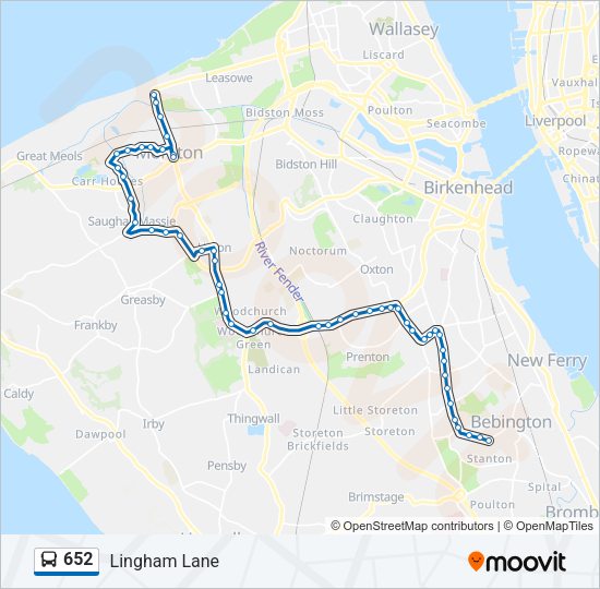 652 Bus Line Map