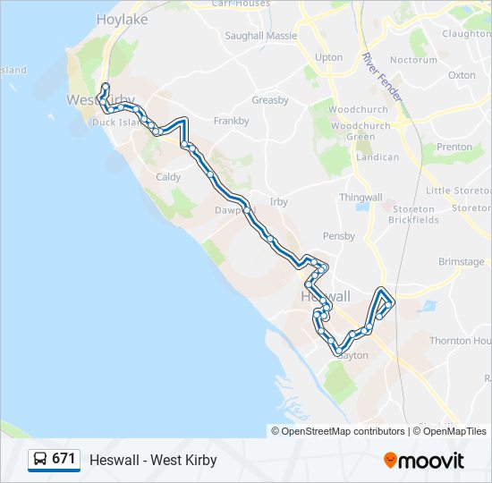 671 Route Schedules, Stops & Maps West Kirby (Updated)