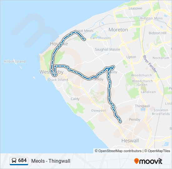 684 Route: Schedules, Stops & Maps - Pensby (Updated)