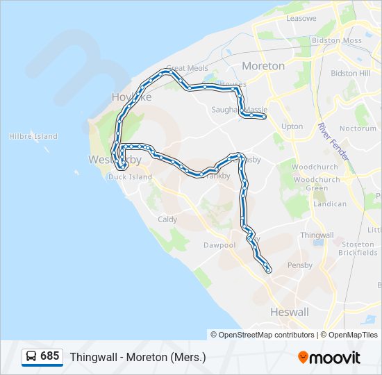 685 Bus Line Map