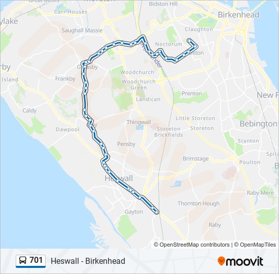 701 Route: Schedules, Stops & Maps - Oxton (Updated)