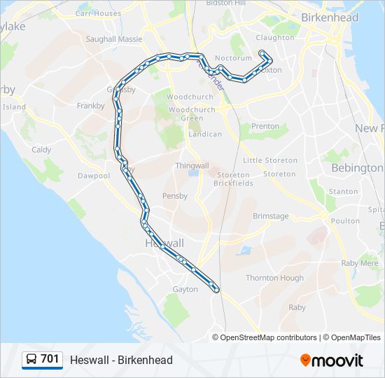 701 Route: Schedules, Stops & Maps - Oxton (Updated)