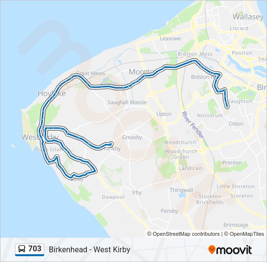703 Bus Line Map