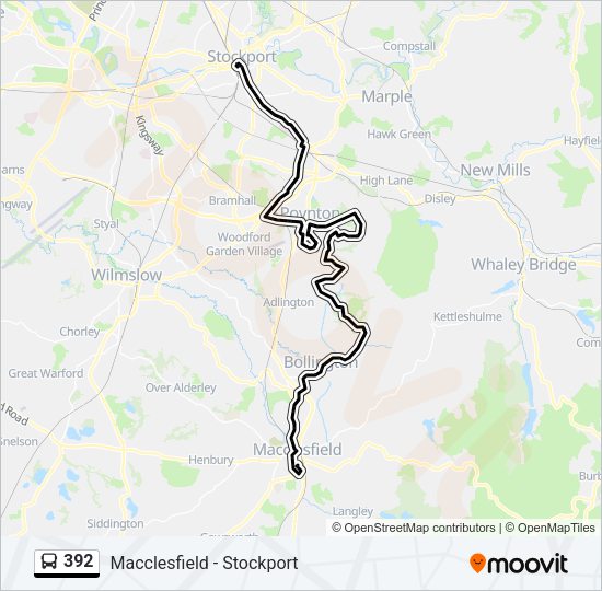 392 Bus Line Map