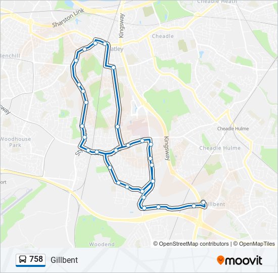 758 bus Line Map