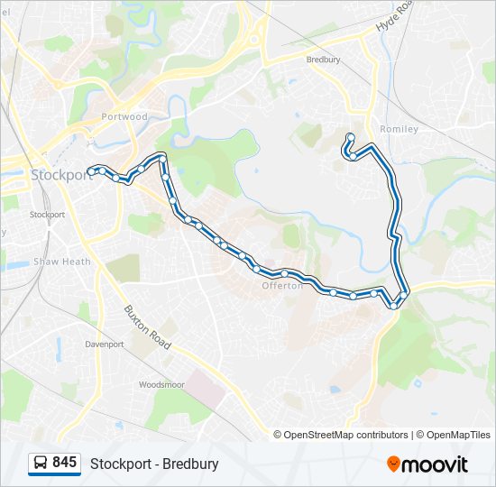 845 Route Schedules, Stops & Maps Stockport (Updated)