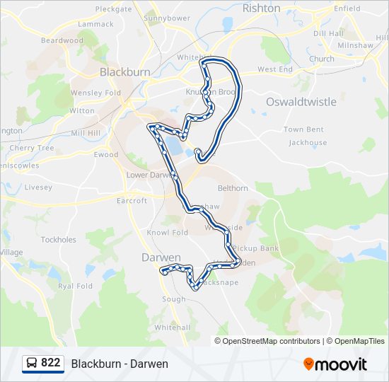 822 Bus Line Map