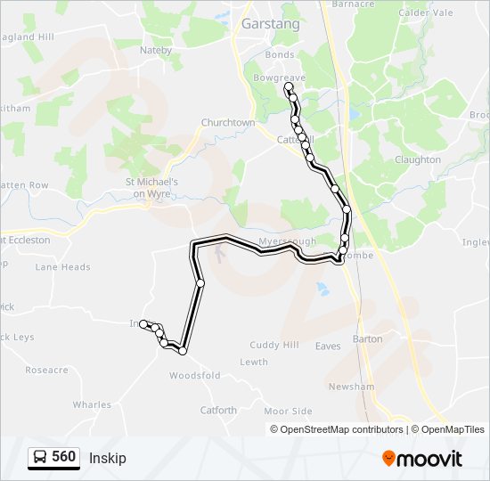 560 Route: Schedules, Stops & Maps - Inskip (Updated)