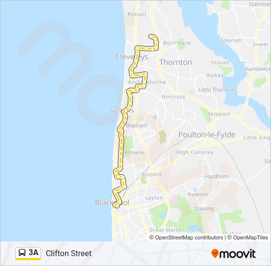 3a Route: Schedules, Stops & Maps - Clifton Street (Updated)