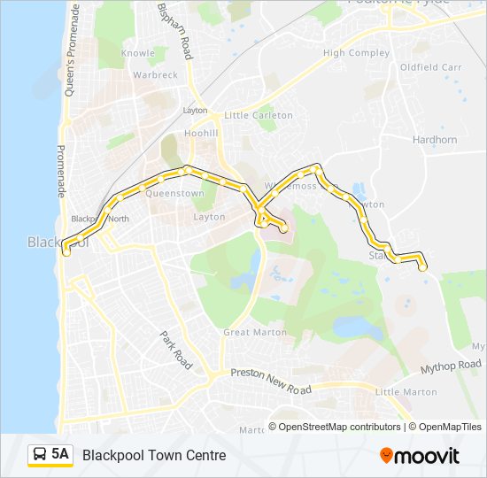 5a Route: Schedules, Stops & Maps - Blackpool Town Centre (Updated)