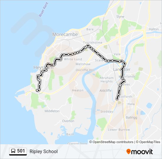 501 Bus Line Map