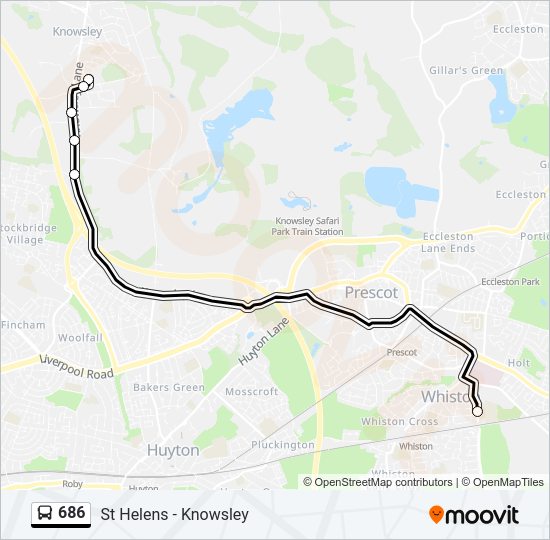 686 bus Line Map