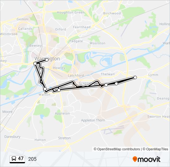 47 Bus Line Map
