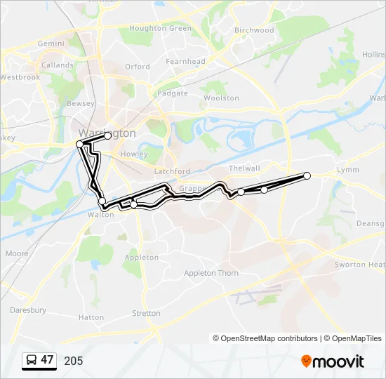 47 Bus Line Map