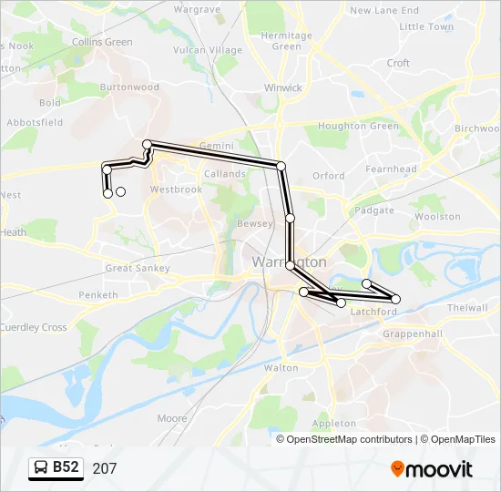 B52 Bus Line Map