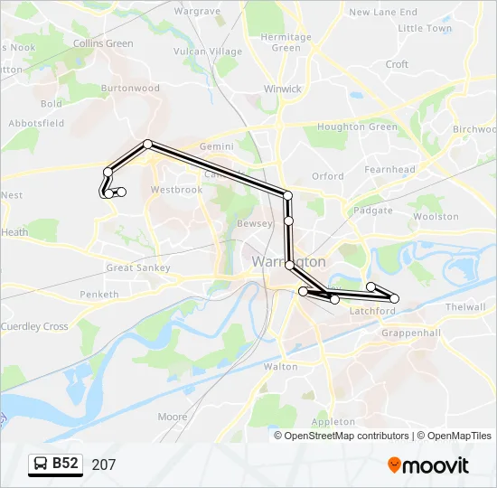 B52 Bus Line Map