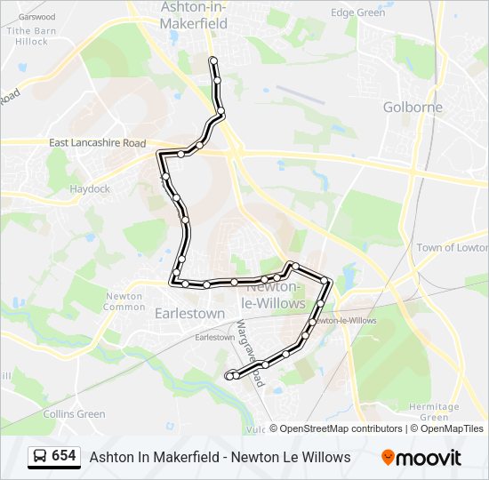 654 Bus Line Map