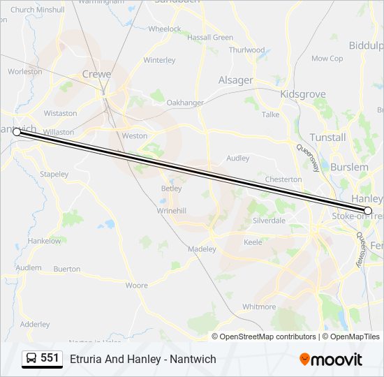 551 Route: Schedules, Stops & Maps - Nantwich (Updated)