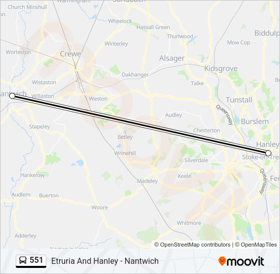 551 Bus Line Map