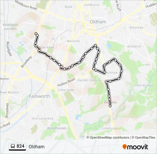824 Bus Line Map