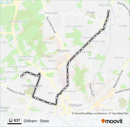 837 Bus Line Map
