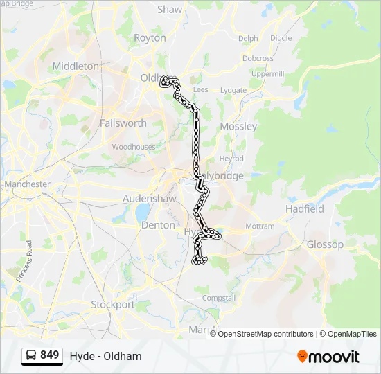 849 Bus Line Map