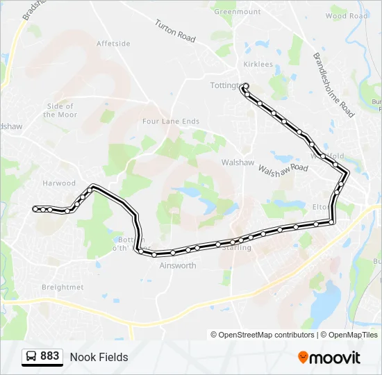 883 Bus Line Map