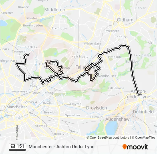 151 Route: Schedules, Stops & Maps - Ashton-Under-Lyne Interchange ...