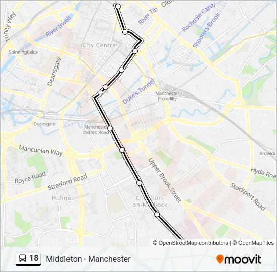 18 Bus Line Map