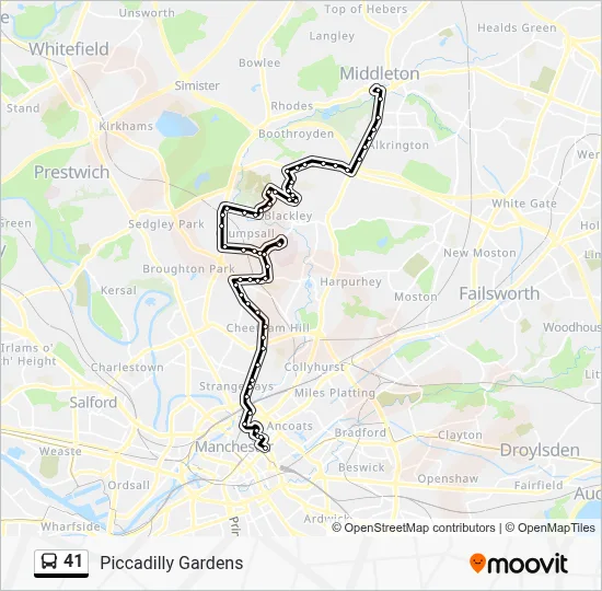 41 Route: Schedules, Stops & Maps - Piccadilly Gardens (Updated)